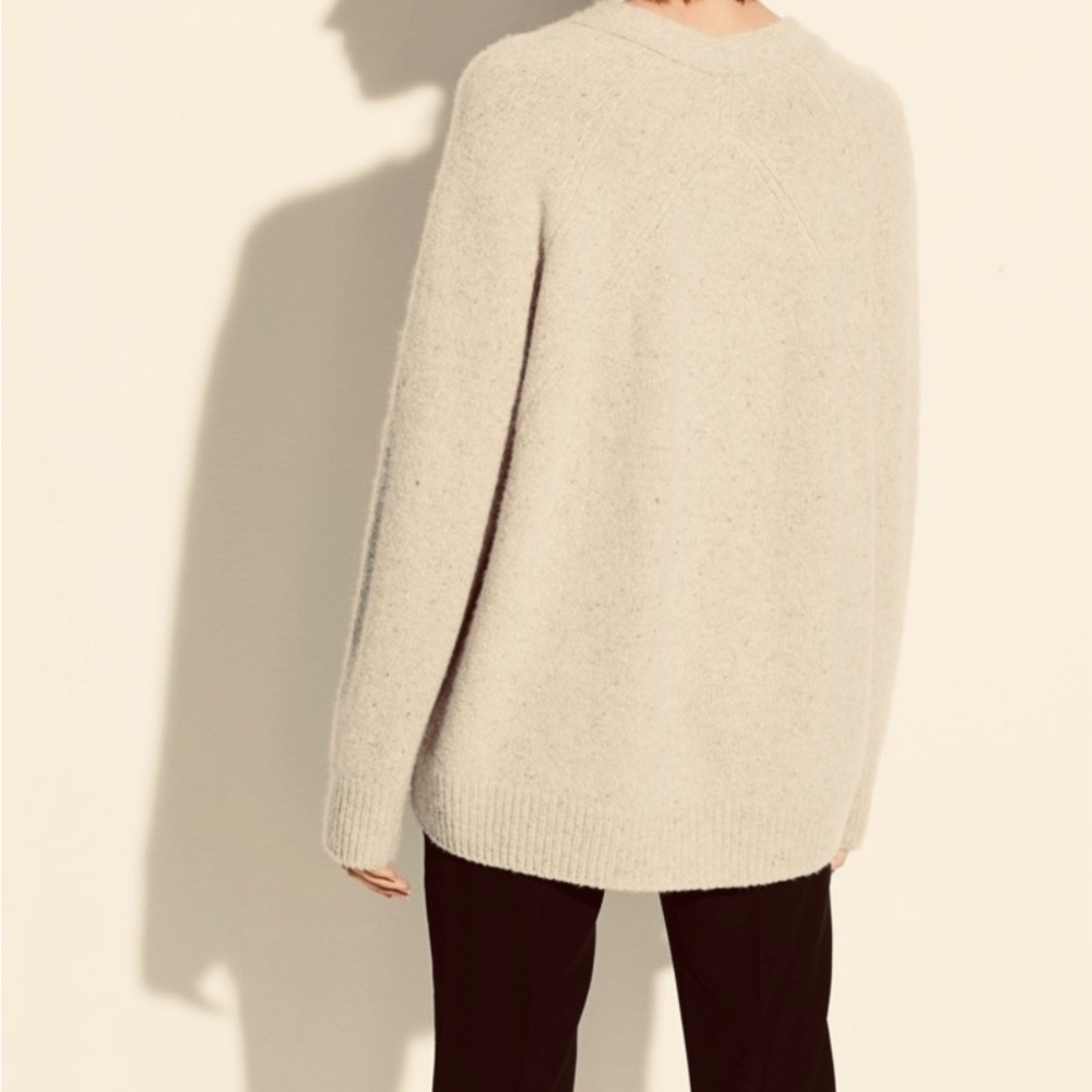 VINCE Panel Back Cashmere V-Neck Sweater - Buttermilk - Sz XS - Picture 2 of 9
